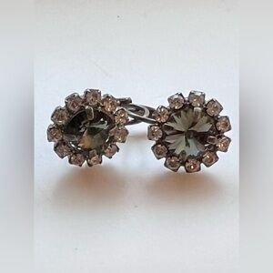 crystal flower drop earrings